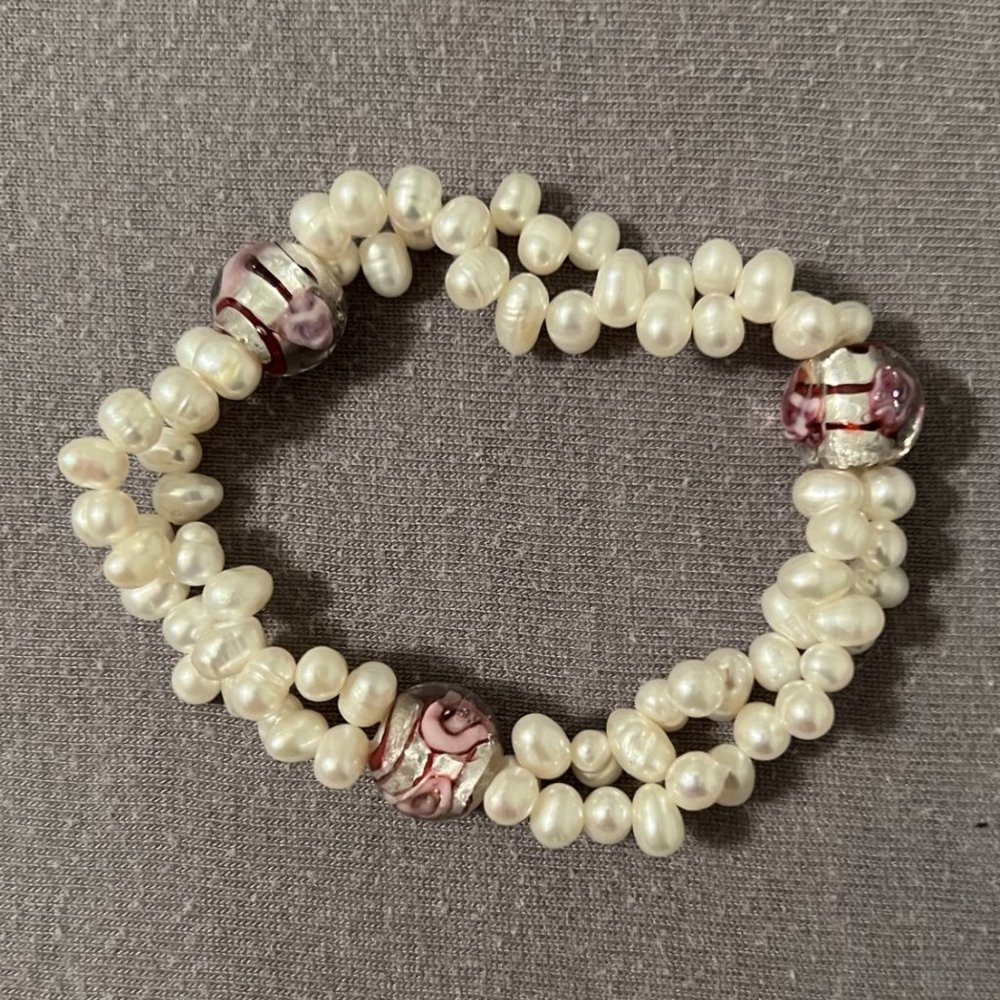 Freshwater Pearl with Glass Beads Bracelet